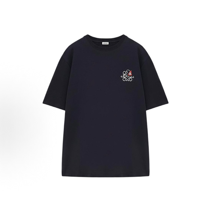 loewe cat anagram embroidered short sleeve t-shirt